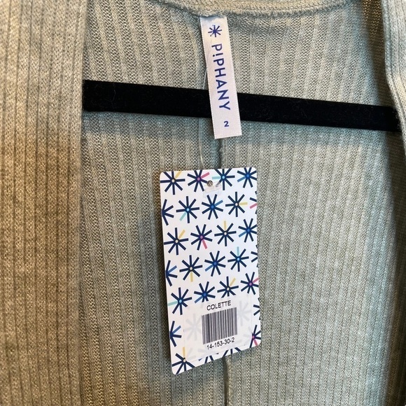 Piphany Colette Cardigan Light Sage Green Ribbed Size Small / Medium Piphany 2 - Picture 2 of 6